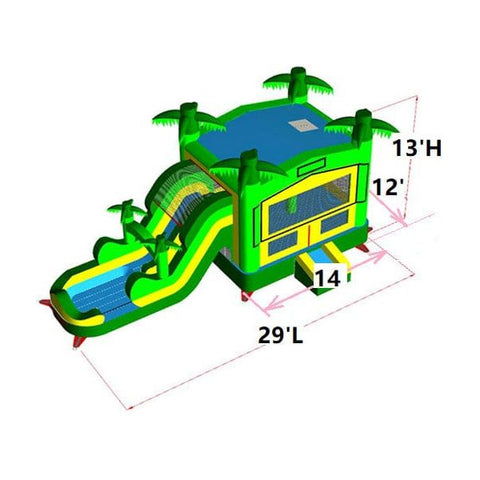 Eagle Bounce Inflatable Bouncers Green Combo Wet n Dry by Eagle Bounce