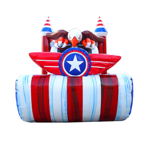 Bald Eagle Double Water Slide Bounce House with Blower