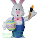 7' Air Blown Inflatable Standing Bunny Holding Egg And Paint Brush