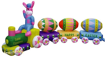 14' Air Blown Inflatable Easter Bunny Eggspress Train