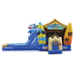 Beach Party Combo Wet/Dry – Inflatable Bounce House with Slide and Tropical Theme