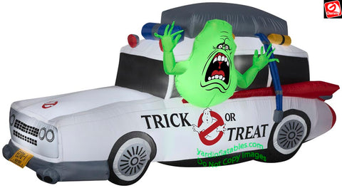 7' Gemmy Airblown Inflatable Ghostbuster's Ecto-1 Mobile w/ Slimer