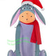 3 1/2' Gemmy Airblown Inflatable Christmas Eeyore Wearing Santa Hat & Red Scarf