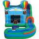 17' Blue Marble Wave Curved Wet / Dry Inflatable Slide