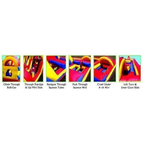 eInflatables Inflatable Bouncers 20'H Inflatable Obstacle Course 3 Piece Unit Turbo Rush 360 by eInflatables 781880287742 546-8 20'H Inflatable Obstacle Course 1 Piece Mini Turbo Rush Jungle 546-8