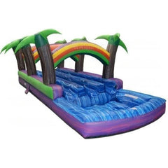 10'H Towering Palms 3 Lane Run N Splash by eInflatables