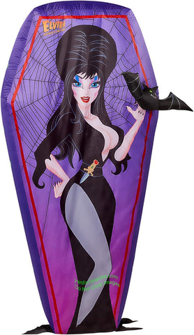 6' Air Blown Inflatable Elvira Mistress of the Dark in Coffin