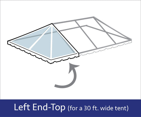 30' x 15' Rope End Extender West Coast Frame Tent Top Only - Clear
