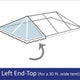 30' x 15' Rope End Extender West Coast Frame Tent Top Only - Clear