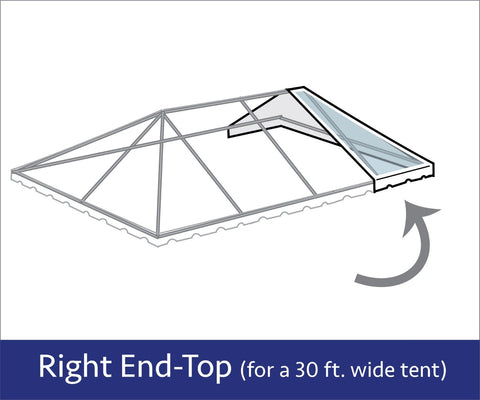 30' x 15' Grommet End Extender West Coast Frame Tent Top Only - Clear