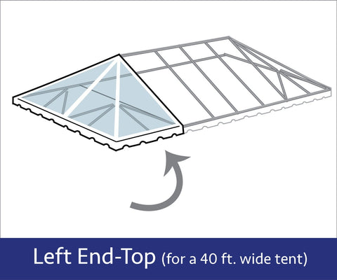40' x 20' Rope End Extender West Coast Frame Top Only - Clear