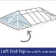 40' x 20' Rope End Extender West Coast Frame Top Only - Clear
