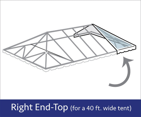 40' x 20' Grommet End Extender West Coast Frame Top Only - Clear