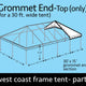 30' x 15' Grommet End Extender West Coast Frame Tent Top Only