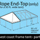 30' x 15' Rope End Extender West Coast Frame Tent Top Only