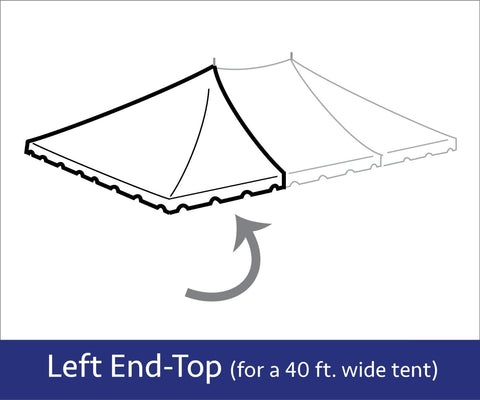 40' x 20' Rope End Extender Pole Tent Top Only