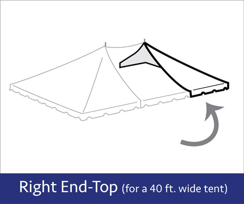 40' x 20' Grommet End Extender Pole Tent Top Only