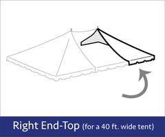 40' x 20' Grommet End Extender Pole Tent Top Only