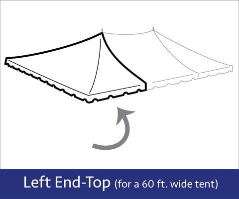 60' x 30' Rope End Extender Pole Tent Top Only