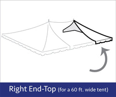 60' x 30' Grommet End Extender Pole Tent Top Only