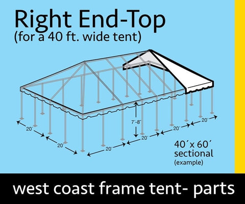 40' x 20' Grommet End Extender West Coast Frame Top Only