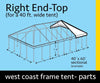 Image of 40' x 20' Grommet End Extender West Coast Frame Top Only