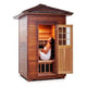 3 Person Corner MoonLight Canadian Cedar Sauna by Enlighten Infrared Saunas