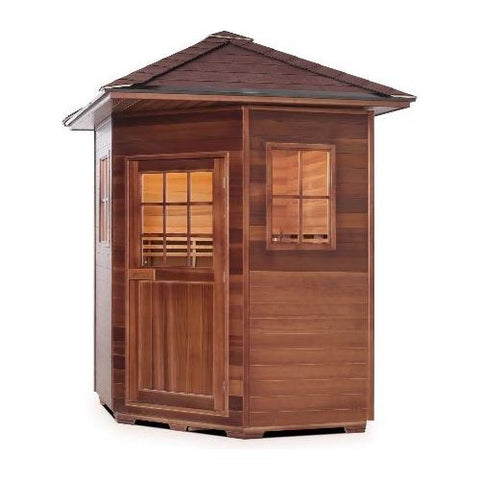 Enlighten Infrared Saunas Saunas 3 Person Corner MoonLight Canadian Cedar Sauna by Enlighten Infrared Saunas