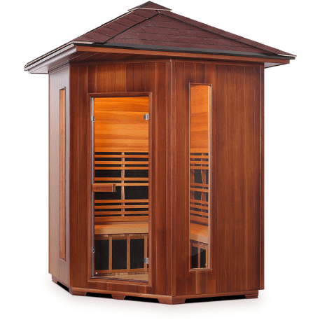 Enlighten Infrared Saunas Saunas 4 Person Corner Diamond Canadian Cedar Sauna by Enlighten Infrared Saunas