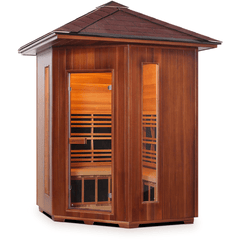 4 Person Corner Diamond Canadian Cedar Sauna by Enlighten Infrared Saunas