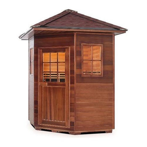 Enlighten Infrared Saunas Saunas 4 Person Corner Sierra Canadian Cedar Sauna by Enlighten Infrared Saunas 4 Person Corner Sierra Canadian Cedar Sauna Enlighten Infrared Saunas