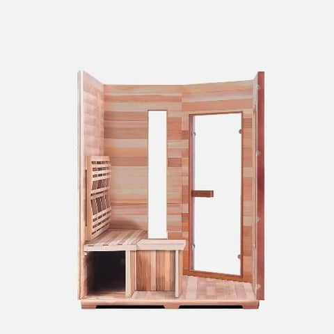 Enlighten Infrared Saunas Saunas 4 Person Corner SunRise Canadian Cedar Sauna by Enlighten Infrared Saunas