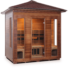 5 Person Rustic Canadian Cedar Sauna by Enlighten Infrared Saunas