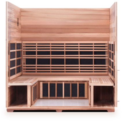 Enlighten Infrared Saunas Saunas 5 Person Sierra Canadian Cedar Sauna Outdoor Slope by Enlighten Infrared Saunas 693614812581 36380 5 Person Sierra Canadian Cedar Outdoor Slope Enlighten Infrared Saunas