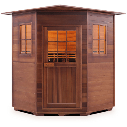 Enlighten Infrared Saunas Saunas Indoor 4 Person Corner Sapphire Canadian Cedar Sauna by Enlighten Infrared Saunas 693614812642 HI-16379