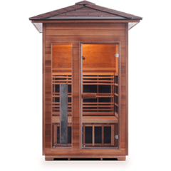 Enlighten Infrared Saunas Saunas Outdoor Peak 2 Person Rustic Canadian Cedar Sauna by Enlighten Infrared Saunas 693614812710 17376