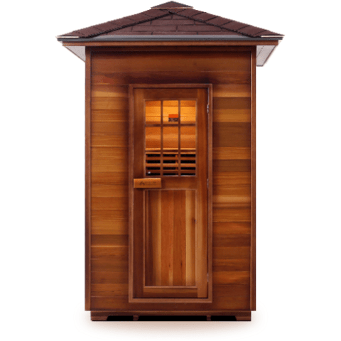 Enlighten Infrared Saunas Saunas Outdoor Peak 2 Person Sapphire Canadian Cedar Sauna by Enlighten Infrared Saunas 693614812611 H-16376