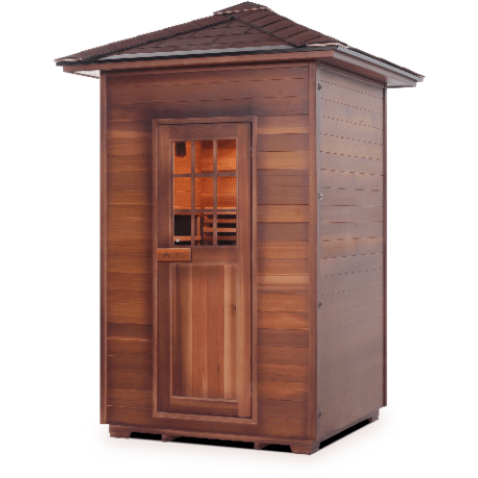 Enlighten Infrared Saunas Saunas Outdoor Peak 2 Person Sierra Canadian Cedar Sauna by Enlighten Infrared Saunas 693614812611 16376