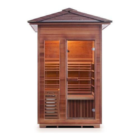 Enlighten Infrared Saunas Saunas Outdoor Peak 2 Person SunRise Canadian Cedar Sauna by Enlighten Infrared Saunas 693614812710 T-17376