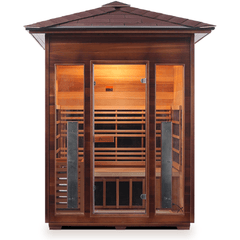 Enlighten Infrared Saunas Saunas Outdoor Peak 3 Person Diamond Canadian Cedar Sauna by Enlighten Infrared Saunas 693614812734 H-17377