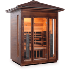 3 Person Rustic Canadian Cedar Sauna by Enlighten Infrared Saunas