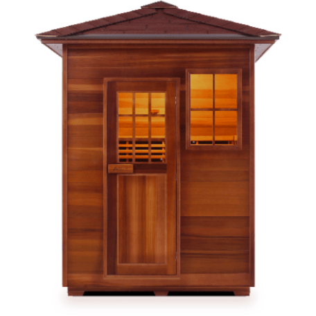 Enlighten Infrared Saunas Saunas Outdoor Peak 3 Person Sapphire Canadian Cedar Sauna by Enlighten Infrared Saunas 693614812628 H-16377