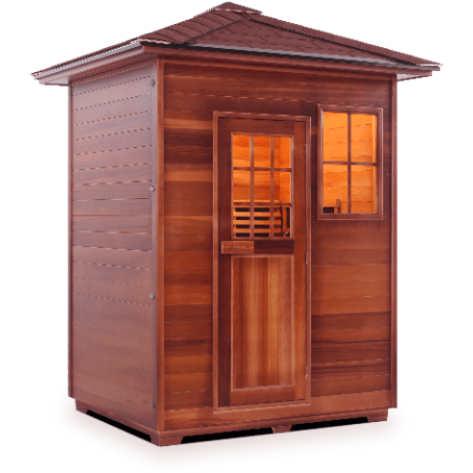 Enlighten Infrared Saunas Saunas Outdoor Peak 3 Person Sierra Canadian Cedar Sauna by Enlighten Infrared Saunas 693614812628 16377