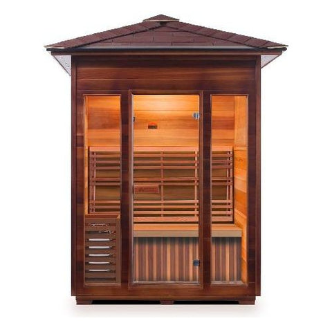 Enlighten Infrared Saunas Saunas Outdoor Peak 3 Person SunRise Canadian Cedar Sauna by Enlighten Infrared Saunas 693614812734 T-17377