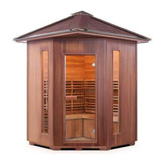 Enlighten Infrared Saunas Saunas Outdoor Peak 4 Person Corner SunRise Canadian Cedar Sauna by Enlighten Infrared Saunas 693614812765 T-17379