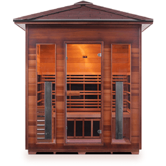 Enlighten Infrared Saunas Saunas Outdoor Peak 4 Person Diamond Canadian Cedar Sauna by Enlighten Infrared Saunas 693614812741 H-17378