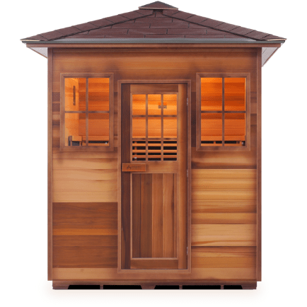 Enlighten Infrared Saunas Saunas Outdoor Peak 4 Person Sapphire Canadian Cedar Sauna by Enlighten Infrared Saunas 693614812635 H-16378