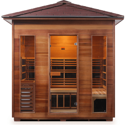 Enlighten Infrared Saunas Saunas Outdoor Peak 5 Person Diamond Canadian Cedar Sauna by Enlighten Infrared Saunas 693614812758 H-19378