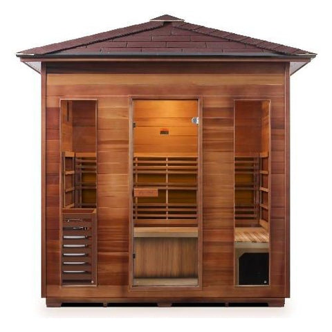 Enlighten Infrared Saunas Saunas Outdoor Peak 5 Person SunRise Canadian Cedar Sauna by Enlighten Infrared Saunas 693614812758 T-19378