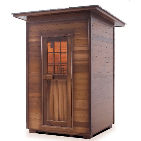 Enlighten Infrared Saunas Saunas Outdoor Slope 2 Person MoonLight Canadian Cedar Sauna by Enlighten Infrared Saunas 693614812550 T-36376